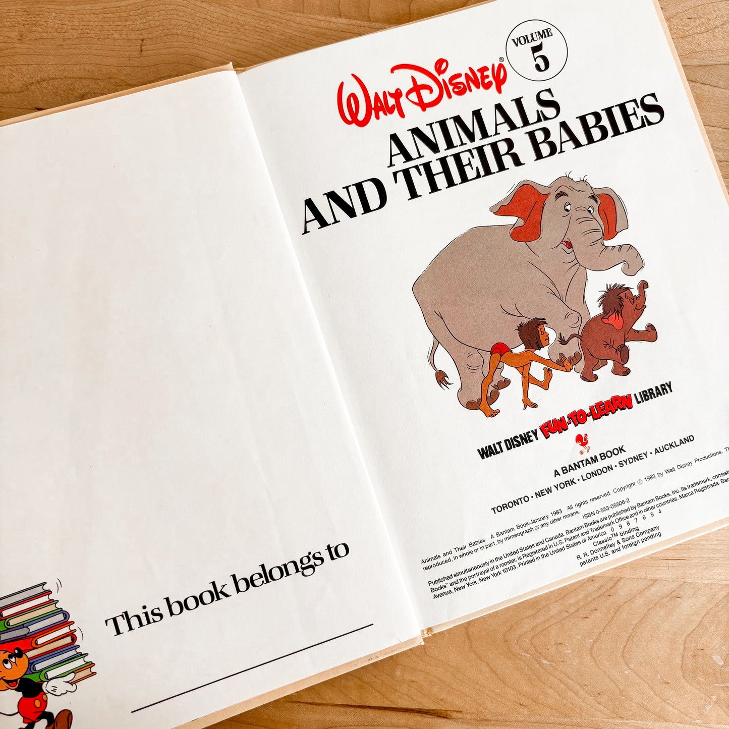Walt Disney Animals and their Babies - Fun To Learn Library Vol 5 Hardcover Book