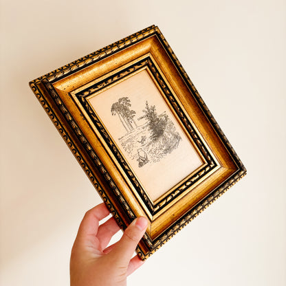 Winnie the Pooh Framed Artwork by E. H. Shepard - Pooh & Piglet Follow Tigger into the Hundred Acre Wood