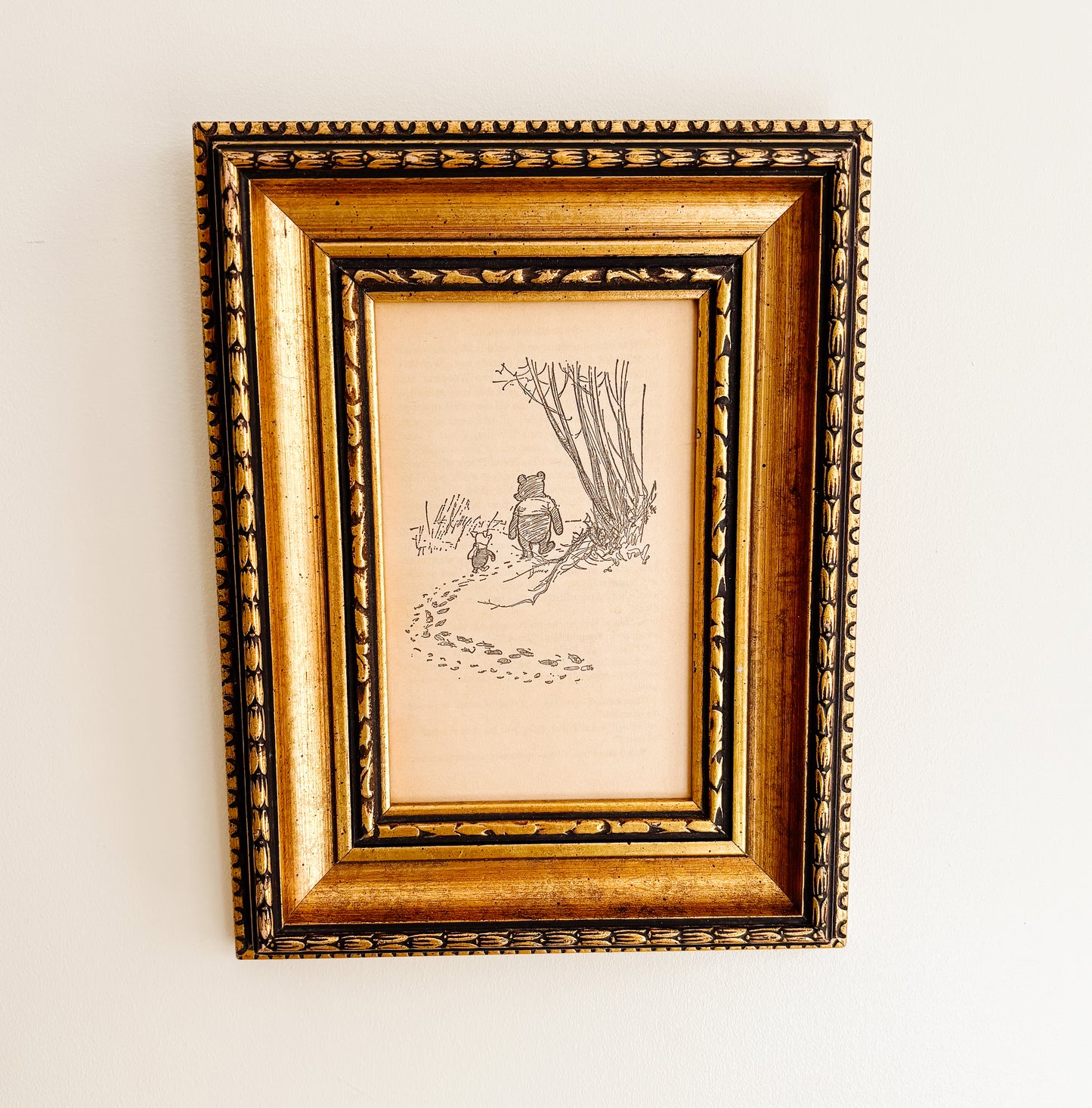 Winnie the Pooh Framed Artwork by E. H. Shepard - Pooh & Piglet Walk into the Hundred Acre Wood