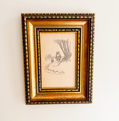Winnie the Pooh Framed Artwork by E. H. Shepard - Pooh & Piglet Walk into the Hundred Acre Wood