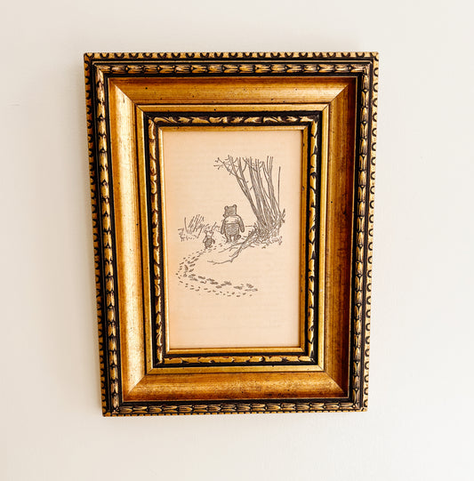 Winnie the Pooh Framed Artwork by E. H. Shepard - Pooh & Piglet Walk into the Hundred Acre Wood