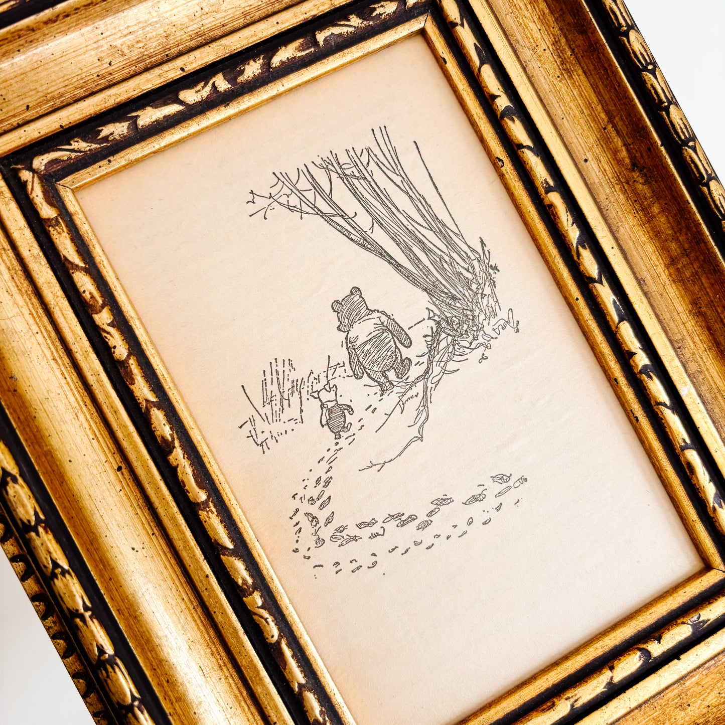 Winnie the Pooh Framed Artwork by E. H. Shepard - Pooh & Piglet Walk into the Hundred Acre Wood