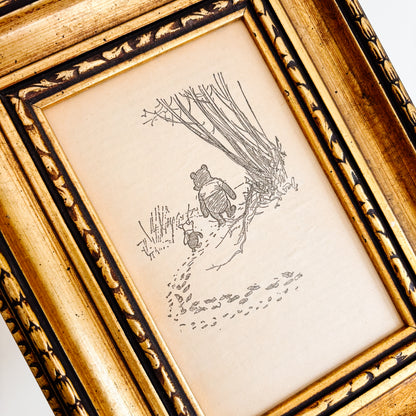 Winnie the Pooh Framed Artwork by E. H. Shepard - Pooh & Piglet Walk into the Hundred Acre Wood