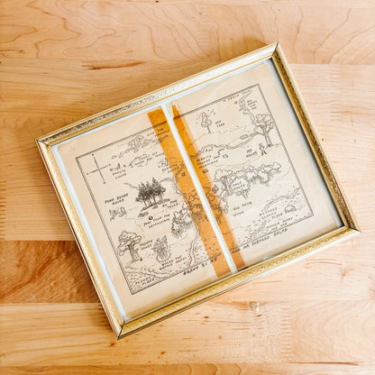 Winnie the Pooh Framed Artwork by E. H. Shepard - Map of the Hundred Acre Wood