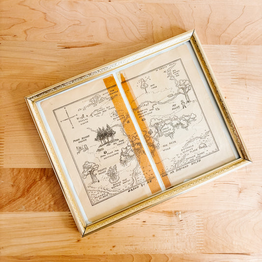 Winnie the Pooh Framed Artwork by E. H. Shepard - Map of the Hundred Acre Wood
