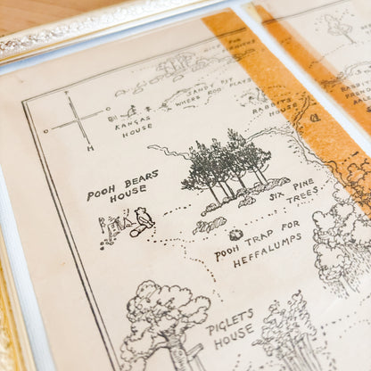 Winnie the Pooh Framed Artwork by E. H. Shepard - Map of the Hundred Acre Wood