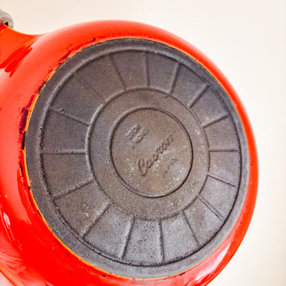 Casron Japan Flame Orange 8" Enamelware Skillet with Wooden Handle