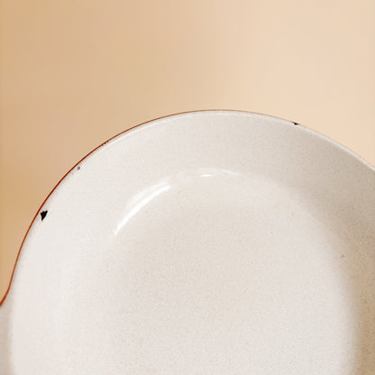 Casron Japan Flame Orange 8" Enamelware Skillet with Wooden Handle