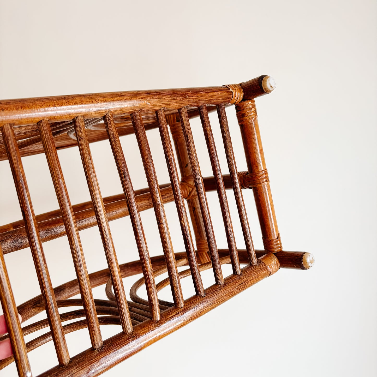 Vintage Bamboo Bentwood Magazine Rack