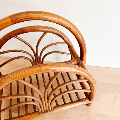 Vintage Bamboo Bentwood Magazine Rack