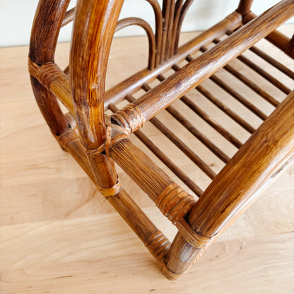 Vintage Bamboo Bentwood Magazine Rack