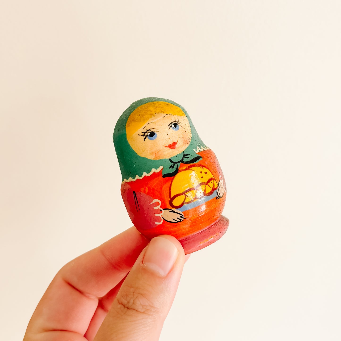 Hand-Painted Wooden Matryoshka Nesting Doll Fridge Magnet