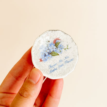 Forget-Me-Not - Alaska State Flower Ceramic Fridge Magnet