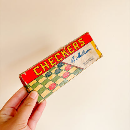 Wooden Chess and Checkers Board with Game Pieces