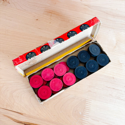 Wooden Chess and Checkers Board with Game Pieces
