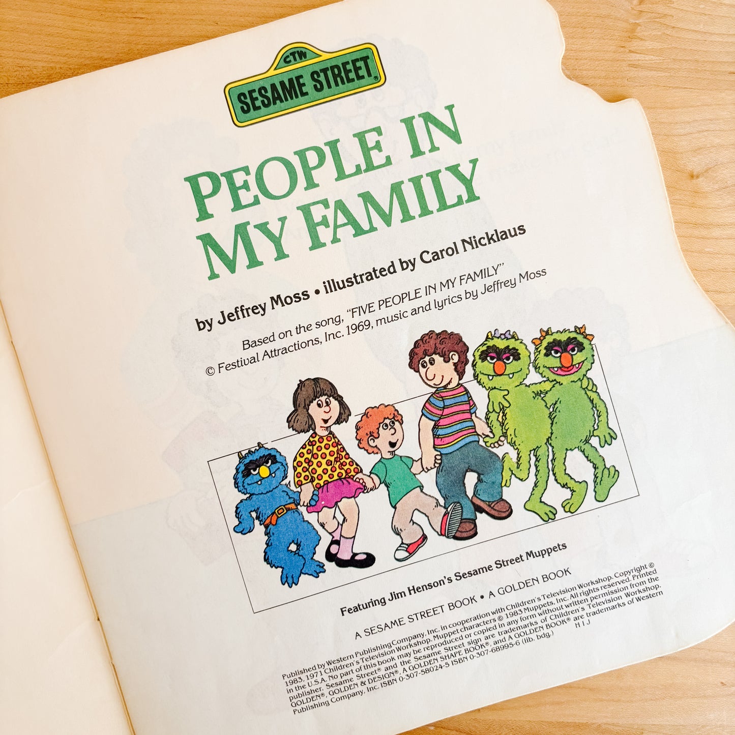 Sesame Street Five People in My Family - Golden Shape Book 1983