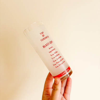 Toronto CN Tower Red Highball Glass with Cocktail Recipe