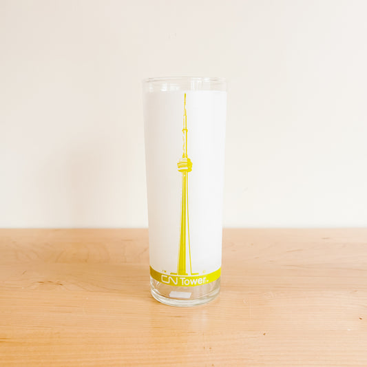 Toronto CN Tower Green Highball Glass with Cocktail Recipe