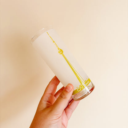 Toronto CN Tower Green Highball Glass with Cocktail Recipe