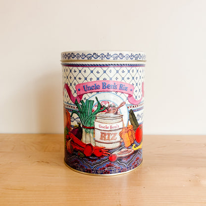 1980s Uncle Ben's Rice Storage Canister with Embroidered Look