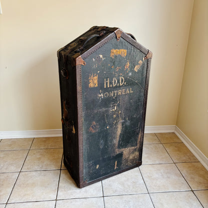 Vintage Wardrobe Steamer Trunk by Lamontagne Limited Montreal - Travel Stickers from 1950