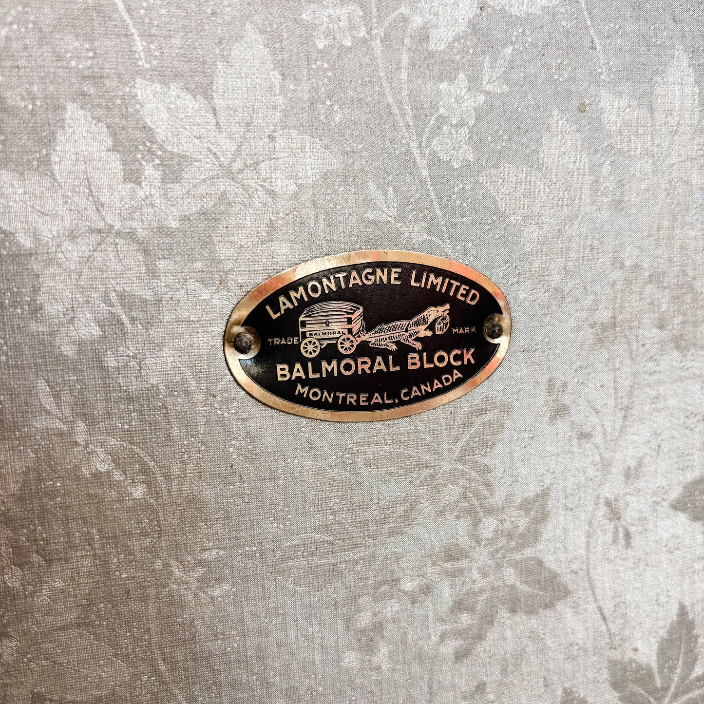 Vintage Wardrobe Steamer Trunk by Lamontagne Limited Montreal - Travel Stickers from 1950