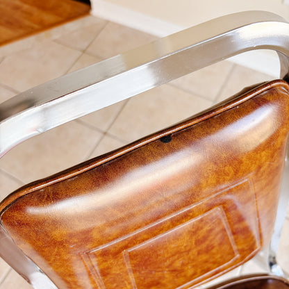 Vintage Chrome and Faux Leather Kitchen Chairs (Set of 2)