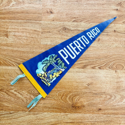 Puerto Rico 1950s Blue Felt Pennant