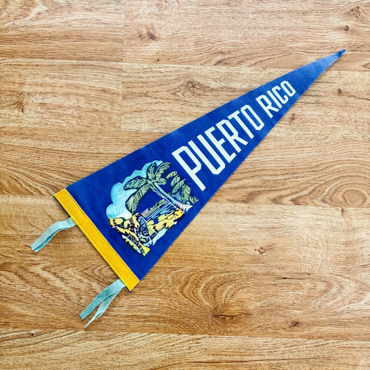 Puerto Rico 1950s Blue Felt Pennant