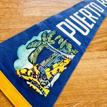 Puerto Rico 1950s Blue Felt Pennant