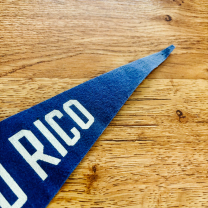 Puerto Rico 1950s Blue Felt Pennant