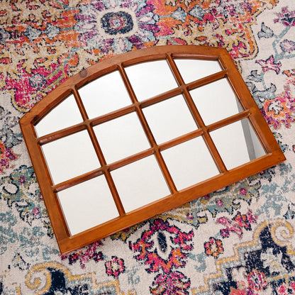 Large Arched Farmhouse Window Pane Mirror