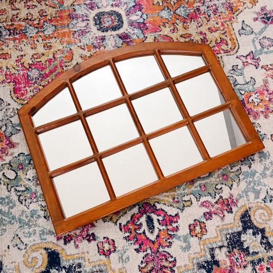 Large Arched Farmhouse Window Pane Mirror