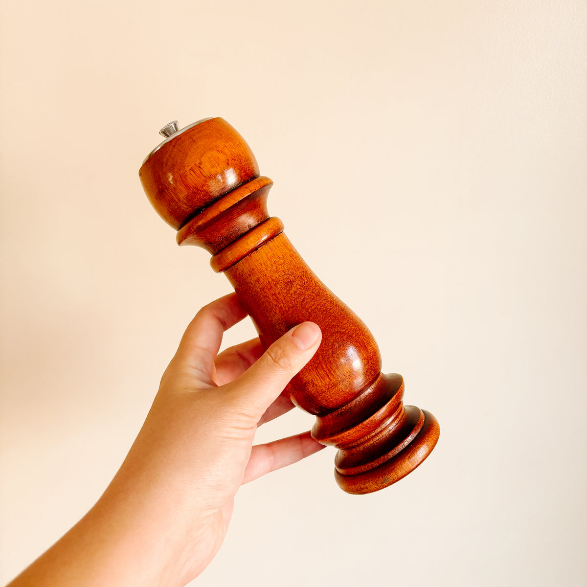 Vintage Baribocraft Maple 9" Two-in-One Pepper Mill and Salt Shaker