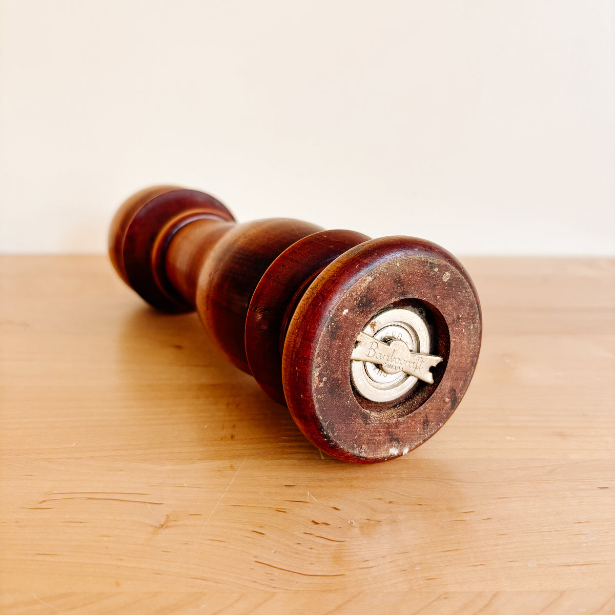 Vintage Baribocraft Maple 9" Two-in-One Pepper Mill and Salt Shaker