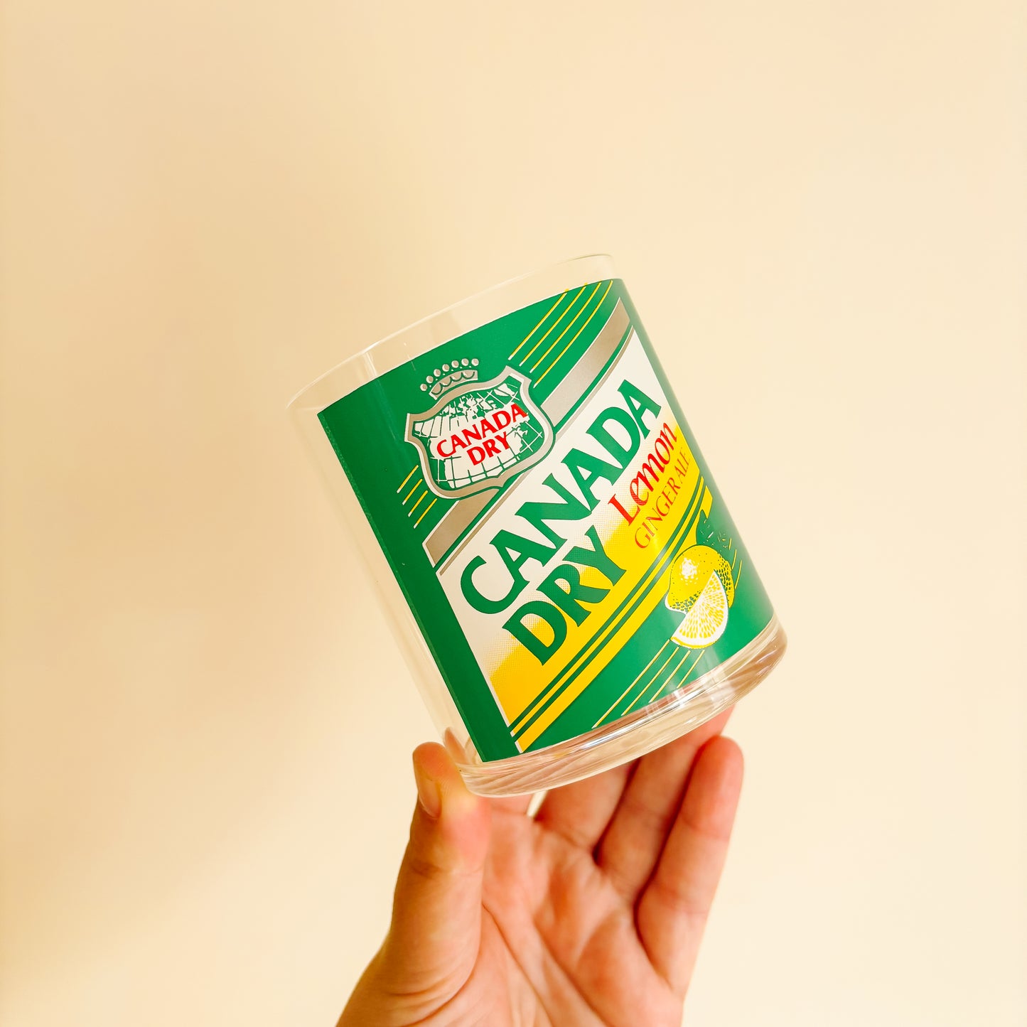 1980s Canada Dry Lemon Ginger Ale Cooler and Glassware Set