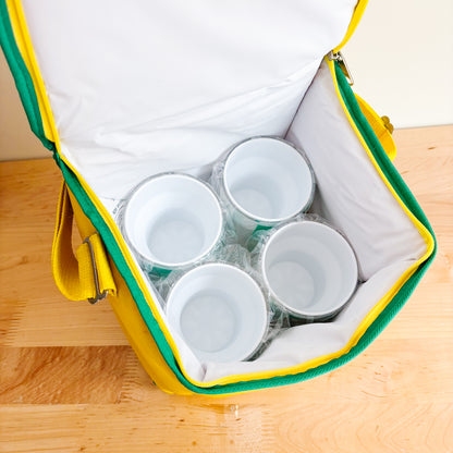 1980s Canada Dry Lemon Ginger Ale Cooler and Glassware Set