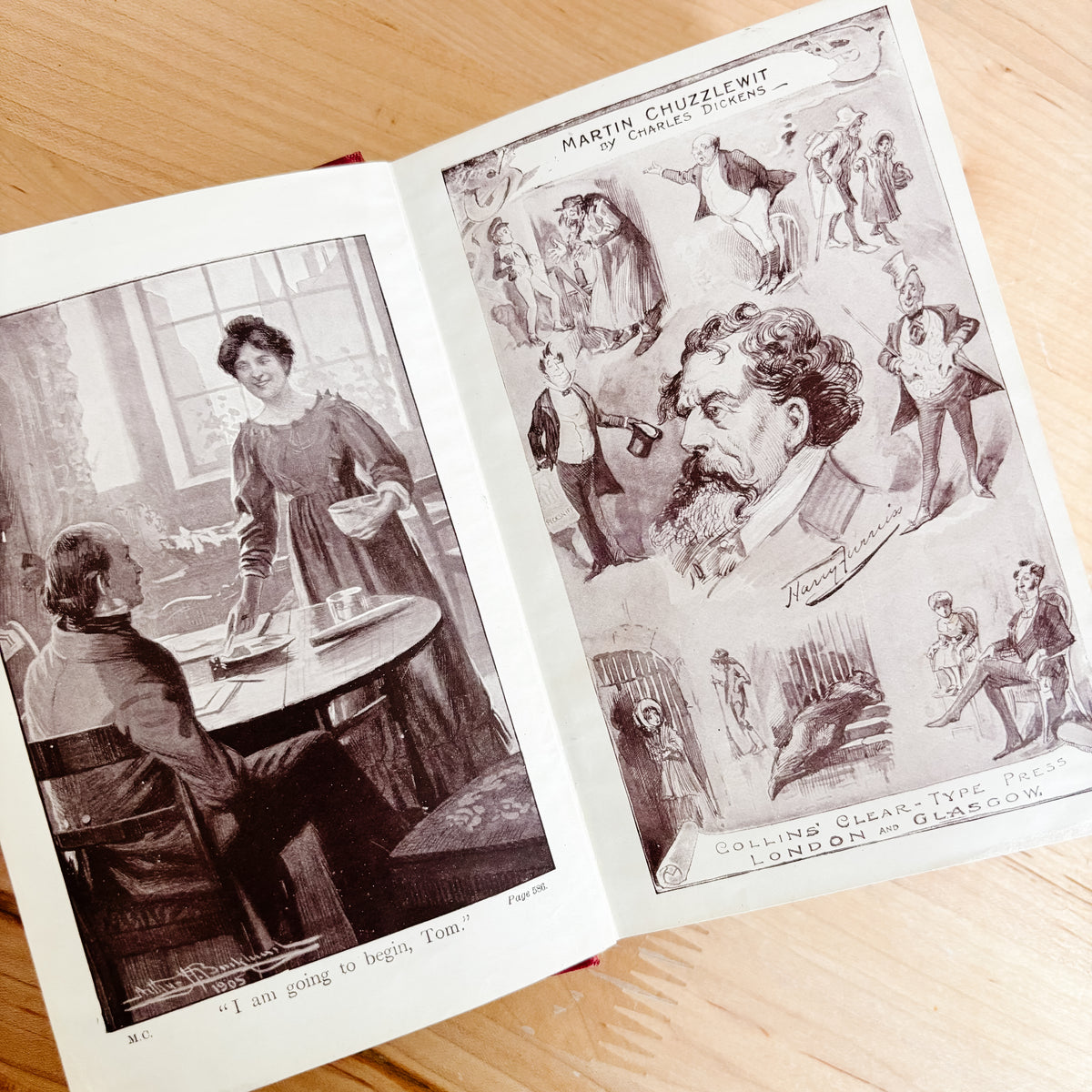 Antique Book - Collins Clear Type Press - Charles Dickens, Martin Chuzzlewit (1920s)