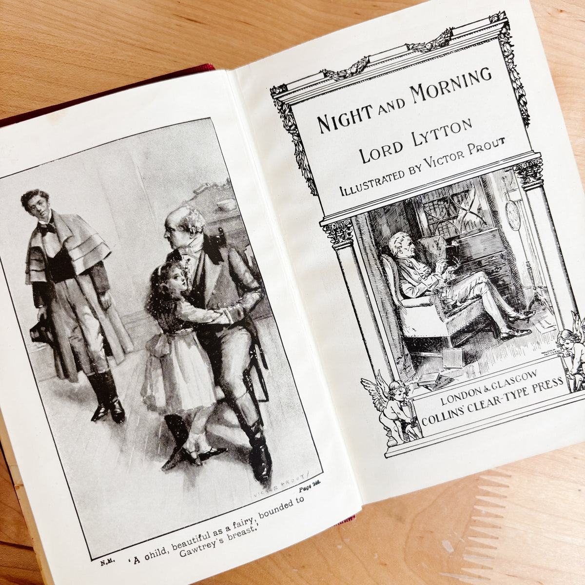Antique Book - Collins Clear Type Press - Lord Lytton, Night and Morning (1920s)