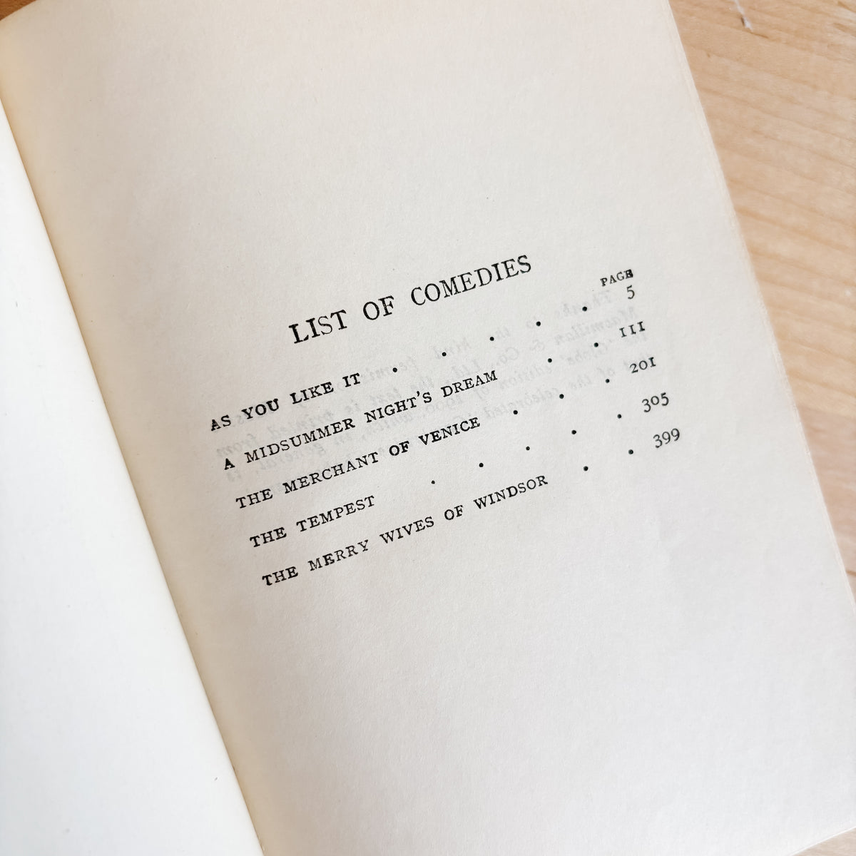 Antique Book - Collins Clear Type Press - Shakespeare Comedies (1920s)