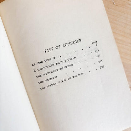 Antique Book - Collins Clear Type Press - Shakespeare Comedies (1920s)