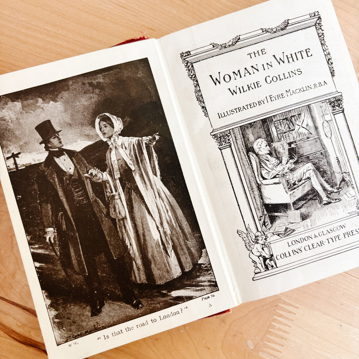 Antique Book - Collins Clear Type Press - Wilkie Collins, The Woman in White (1920s)