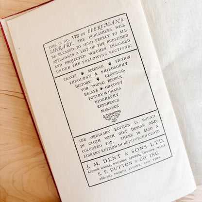 Antique Book - Everyman's Library - J. Fenimore Cooper, The Prairie (1929)