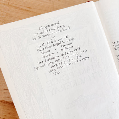 Antique Book - Everyman's Library - William Thackeray, Vanity Fair (1934)