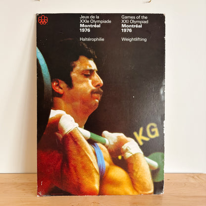 1976 Montreal Olympics Original Poster - Weightlifting Halterophilie - Mounted on Foamcore Board