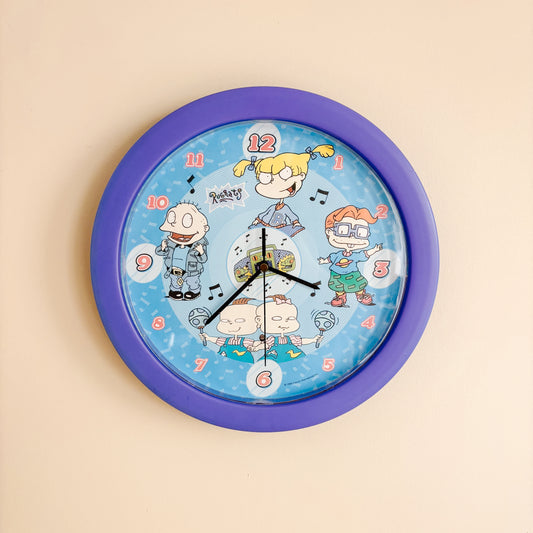 Vintage 1999 Nickelodeon Rugrats Talking Wall Clock 12" - Tested and Working!