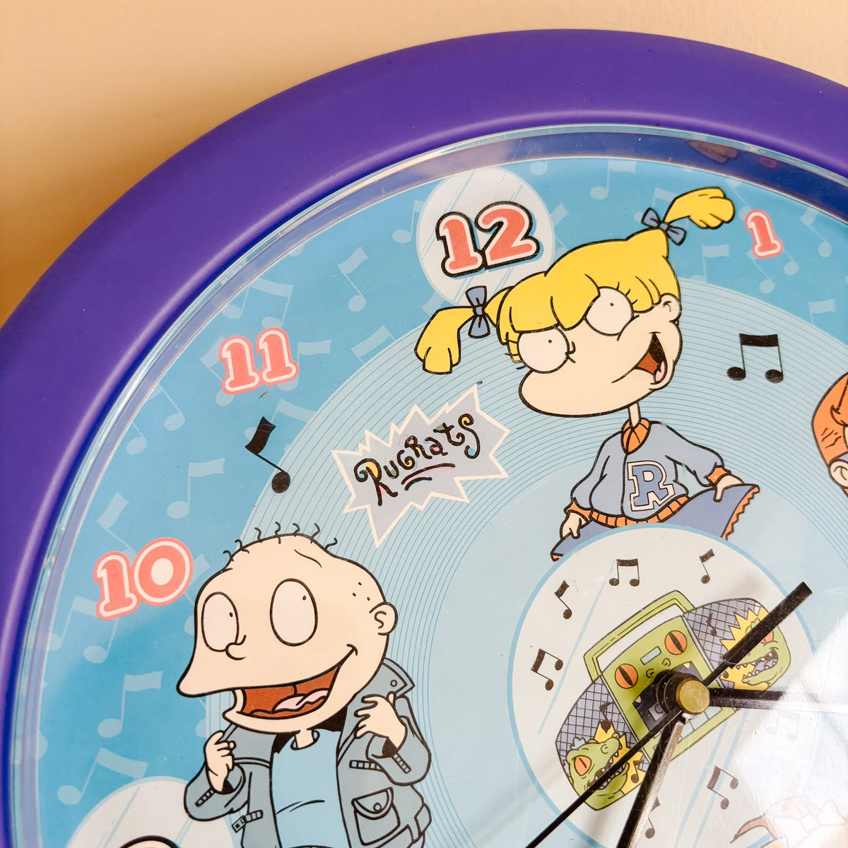 Vintage 1999 Nickelodeon Rugrats Talking Wall Clock 12" - Tested and Working!
